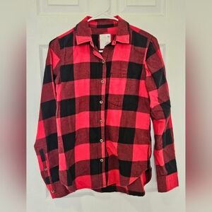 Womens SO red Flannel Shirt XS